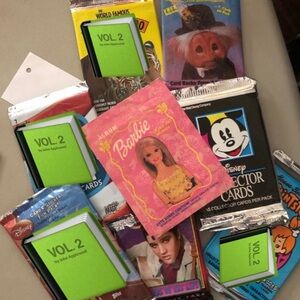 Disney Mickey Barbie hello kitty bears cartoon trading card /stickers lot (6)